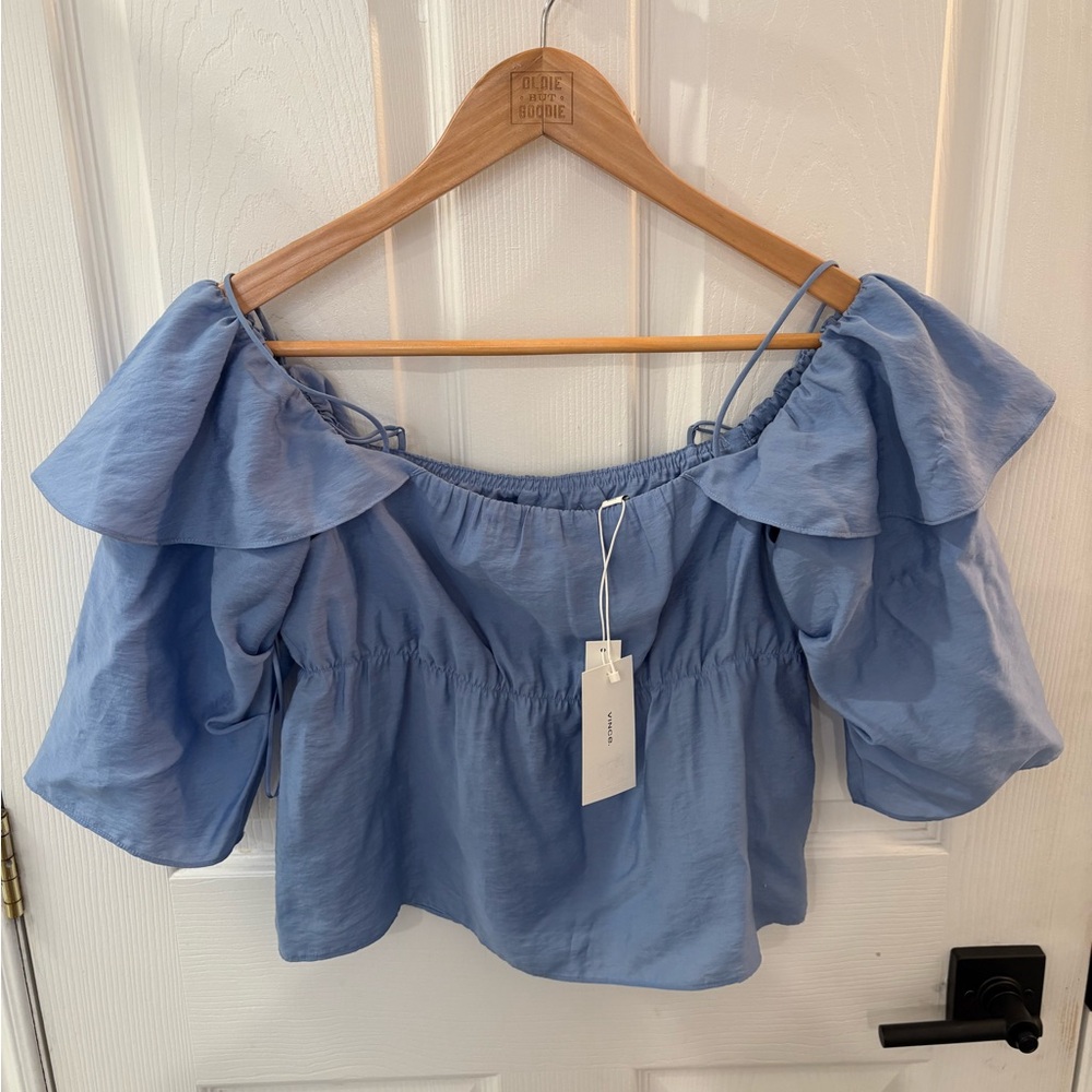 Women's Vince. Blue Off-Shoulder Top